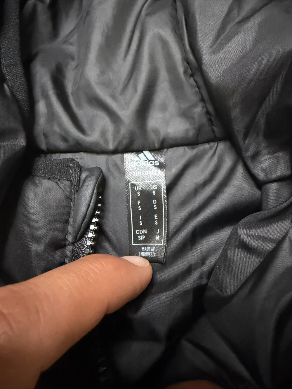 adidas Black Hooded Puffer Jacket with White 3-Stripes